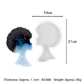 Afro girl profile silicone mold for DIY resin coasters, 21x14cm size details - African Figure Silhouette (60-668)