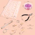 Kit de résine DIY complet avec grand moule en silicone alphabet et tailles d'outils - Ensemble d'Outils en Résine (83059) / 117 Pièces/Paquet