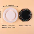 Large octagonal silicone mold for DIY resin ashtray with finished product display - 17.6x17.7x3.5cm