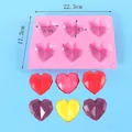6-cavity heart-shaped silicone chocolate mold for baking, pink color with dimensions - 22.3x17.3cm