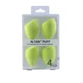 Set of 4 professional soft neon green angled makeup sponges in a transparent box - Set of 4 / Apple Green