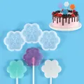 Silicone snowflake mold for DIY lollipops and chocolate cake toppers in light blue theme - 3-Cavity Snowflake Lollipop Mold (SL-040)