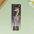 Vela de cumpleaños número 7 dorada con corona y lazo para decoración de pasteles - Corona Número 7 / Champán