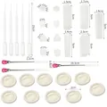 Comprehensive dimension overview of DIY silicone resin jewelry mold kit with tool set - 129 Items (83093)