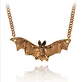 Antikgoldene gotische Fledermaus-Halskette für Halloween und gruselige Vampir-Kostüme - Legierung Fledermaus Halskette (5#) / Altgold