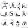 Uitgebreide set van 12 yoga-pose koekjessnijders met gedetailleerde metrische afmetingen - Yoga Pose Serie (83019)