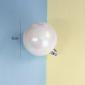 Elegante bola de Navidad blanca irisada perlada con un tamaño de 5 cm de diámetro - Blanco Perlado / 5cm
