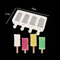 4-cavity silicone popsicle mold with heart texture, dimensions 18x11cm - Heart Texture (85017) / 4 Pieces/Pack