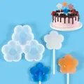 Flower-shaped silicone lollipop mold for DIY chocolate, fondant, and cake decoration - 3-Cavity Flower Lollipop Mold (SL-047)