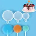 Set of round silicone lollipop molds in three sizes for DIY chocolate and candy crafts - 3-Cavity Round Style (SL-034)
