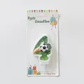 Vela de cumpleaños número 4 con tema de fútbol verde para decoración de tartas infantiles - Número 4