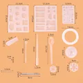 Comprehensive DIY jewelry resin casting mold set details with various shapes and precise dimensions. - 129 Items (82018)