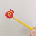 Red fortune bag cake topper with yellow stick for birthday party decoration - Lucky Small Hammer / 1 Piece