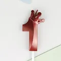 Elegante vela de cumpleaños roja número 1 con diseño de corona y acabado metálico brillante. - Corona Número 1 / Paquete Individual / Rojo