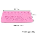 Detailed view of pink floral silicone lace mat with dimensions of 21.7cm x 10.7cm x 0.4cm. - Pink (50-743-A)