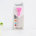 Pink number 7 birthday candle for cake decoration in premium blister packaging - Pink Number 7