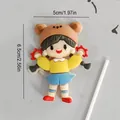Decorazione per torta in PVC morbido bambina con cappello da orso per feste - Ragazza della Campana