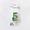 Vela decorativa de cumpleaños número 5 con tema de fútbol para fiesta infantil - Número 5