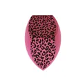 Pink makeup sponge with black leopard print, soft teardrop blender for liquid foundation - Three-Side Cut / Leopard Naked Pack / Pink