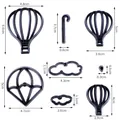 Detailweergave van koekjesvormpjes set luchtballon en wolk met exacte afmetingen. - Heteluchtballon Wolk Serie (K3471)