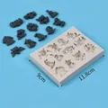 Rectangular light grey Halloween themed silicone mold with 12 diverse shaped cavities - 50-3307-B