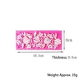 Detailed dimensions of rectangular fondant lace silicone mold for cake decoration - Pink (50-113-A)