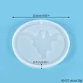 Halloween ghost silicone pendant mold for resin crafts, 10.4cm diameter - Round Ghost Mold (60-977-D)