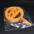 Pack de 10 adornos para tarta Happy Birthday naranja estilo acrílico para pastelería - Redondo / Paquete de 10 / Amarillo