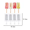 4-cavity silicone popsicle mold with dimensions 18.6x12.5cm for DIY homemade ice cream - Groove Shape (84056) / 4 Pieces/Pack
