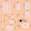 Detailed dimensions for the 229pcs jewelry resin casting mold set with accessories - 141 Items (78089)