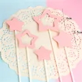 Détail de décorations de gâteau en forme d'étoile rose de tailles variées pour fête - Pack de 5 / Rose