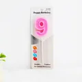 Premium pink number 9 birthday candle in retail packaging for cake party decoration - Pink Number 9