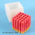 Creative 3D column cube silicone mold for DIY handmade candles and soap making - Cylindrical Matrix Cube Style (50-2482) / L / White