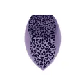 Large purple professional makeup sponge with leopard print and three-sided flat cut design - Three-Side Cut / Leopard Naked Pack / Purple