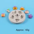Halloween theme silicone mold with pumpkin and ghost cavities, 9cm diameter and 65g weight - 50-3313-B