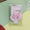 Encantadora vela de cumpleaños número cinco rosa brillante con un bonito lazo decorativo - Vela de Número Lazo Rosa 5