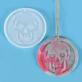 Halloween skull silicone mold for DIY aroma plaster and resin craft decorative pendants. - Round Skeleton Mold (60-978-D)