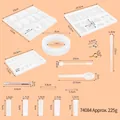 Detail showing exact dimensions for components of the 229-piece DIY resin mold kit - 127 Items (74084)