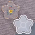 Molde de silicona con forma de flor para posavasos DIY con dimensiones detalladas - Posavasos de Flores (60-217)