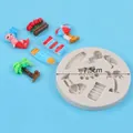 Beach theme silicone mold featuring mermaid palm tree surfboard and beach chair shapes - 50-3308-B