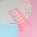 Pink plastic miniature cloud ladder cake topper decoration for DIY baking, 10.5cm long. - Ladder Shape / 1 Piece / Pink