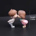 Miniature kissing couple figurines for wedding cake topper decor, 5.5cm height - Kissing Couple (Pink and White) / 1 Pair (5.5cm)