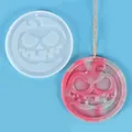 Halloween jack-o-lantern pumpkin pendant silicone mold for DIY resin or plaster crafts - Round Pumpkin Mold (60-979-D)