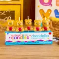 Pack of 5 adorable brown bear birthday candles with red heart details in retail box - Bear Holding Heart Candle / 5 Pieces