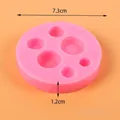 Hoogwaardige roze siliconen mal met 6 gaten voor macarons, DIY zeep en klei modellering - Roze 6-Gats Ronde Vorm (50-1993-A)