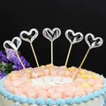 Decoraciones de pastel en forma de corazón de plata metálica para fiestas de cumple - Corazón Plateado (5 Piezas)
