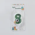 Vela de cumpleaños número 8 con tema de fútbol para fiestas de fútbol infantiles - Número 8