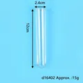 Tubo de ensayo de vidrio transparente para cultivo de flores DIY, 12cm alto, 2,4cm diámetro - Tubo de Ensayo de Plástico Transparente Individual D16402