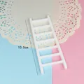 Minimalist small white plastic cloud ladder cake topper baking decoration 10.5cm - Ladder Shape / 1 Piece / White