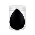 Professional large black teardrop makeup sponge blender in clear jar for dry and wet use - Teardrop / Large Cylinder Box Pack / Black
